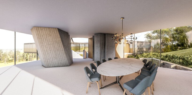 厚实的混凝土柱子支撑着巴西 tetro arquitetura xingu 住宅