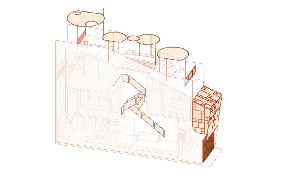 AD9 建筑师完成了带有穿孔立面 + 倾斜屋顶花园的越南房屋 AD9 建筑师完成了带有穿孔立面 + 倾斜屋顶花园的越南房屋