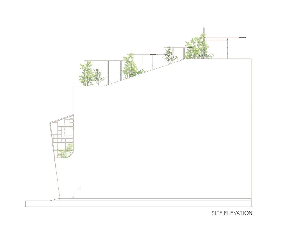 AD9 建筑师完成了带有穿孔立面 + 倾斜屋顶花园的越南房屋 AD9 建筑师完成了带有穿孔立面 + 倾斜屋顶花园的越南房屋