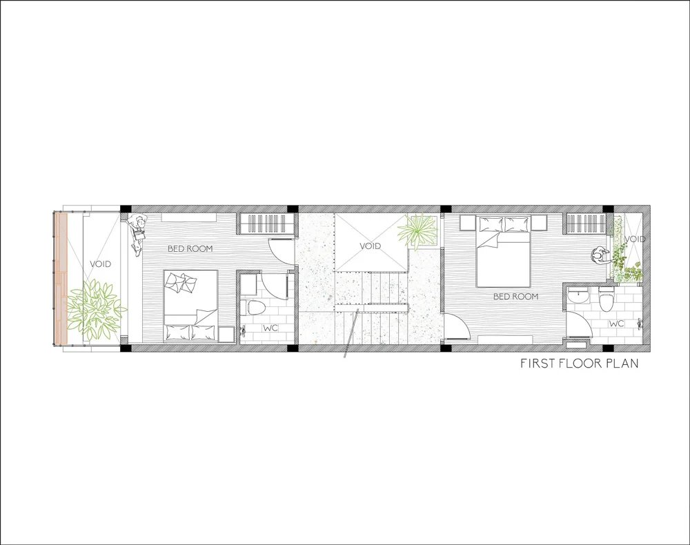 AD9 建筑师完成了带有穿孔立面 + 倾斜屋顶花园的越南房屋 AD9 建筑师完成了带有穿孔立面 + 倾斜屋顶花园的越南房屋