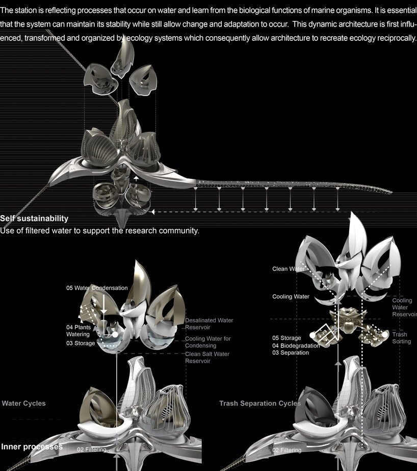 lenka petráková 设计的第八大陆是一个漂浮站概念，旨在清理我们的海洋