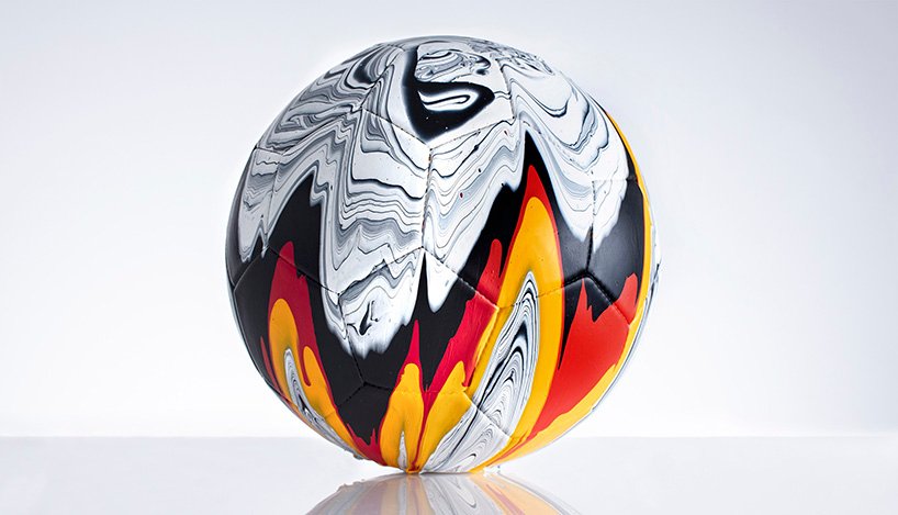 craig black turns national football kits into colorful marbled balls designboom