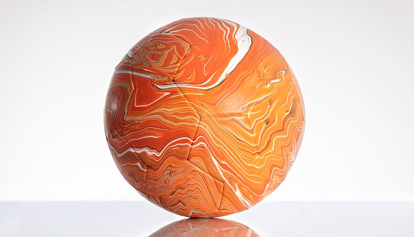 craig black turns national football kits into colorful marbled balls designboom