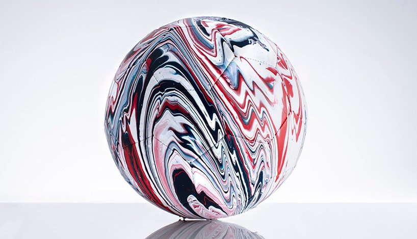 craig black turns national football kits into colorful marbled balls designboom