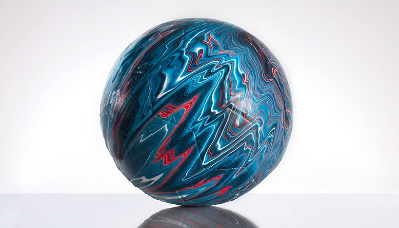 craig black turns national football kits into colorful marbled balls designboom