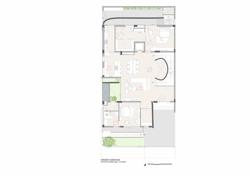 the interiors are serene with minimalist décor