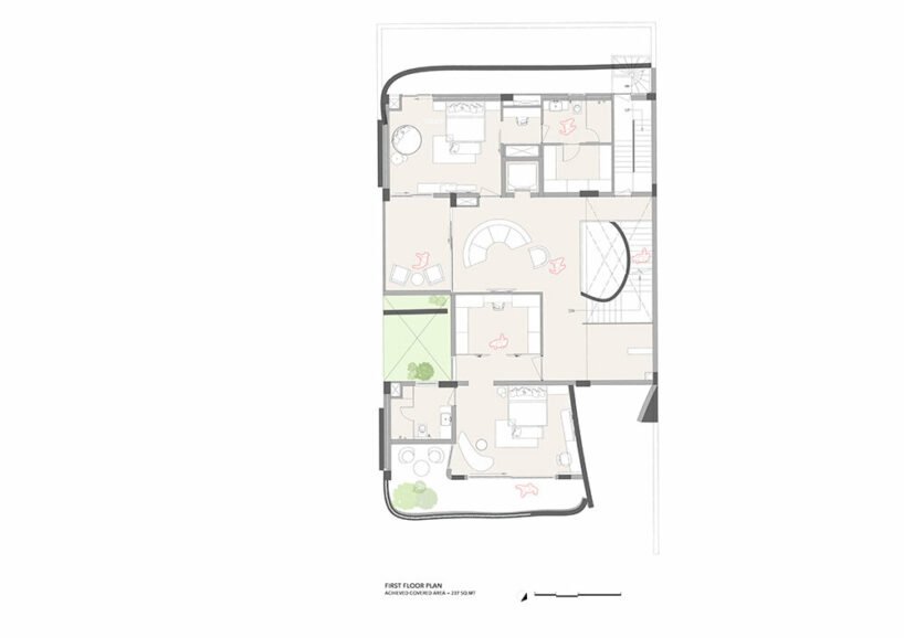 the interiors are serene with minimalist décor