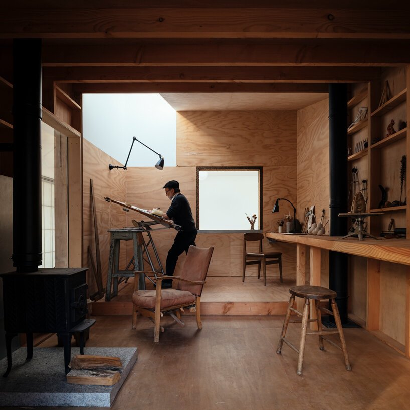 thomas randall-page turns an agricultural barn into a studio for his sculptor father in rural devon