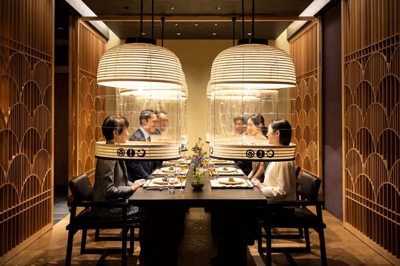 enjoy a facemask-free dinner under transparent lanterns in tokyo