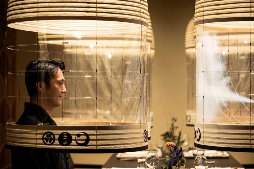 enjoy a facemask-free dinner under transparent lanterns in tokyo
