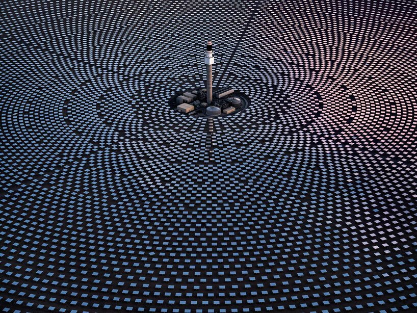 Tom Hegen 从上方捕获定日镜，形成令人满意的圆形阵列