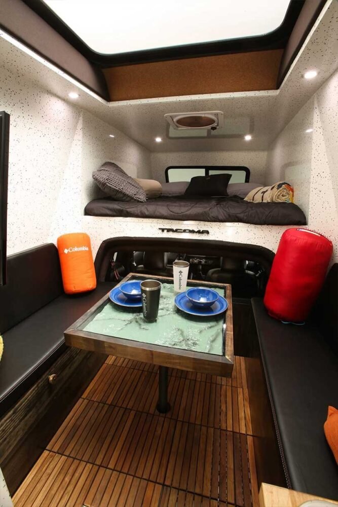 a fuel tank filler that completely separated from the camper ensures fuel fumes remain isolated