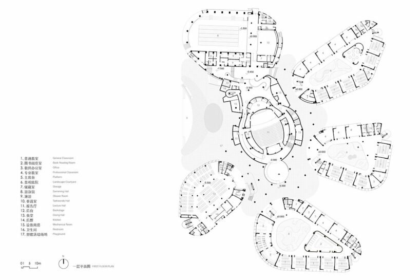 trace architecture office (TAO) builds new school in haikou as a landscape of color