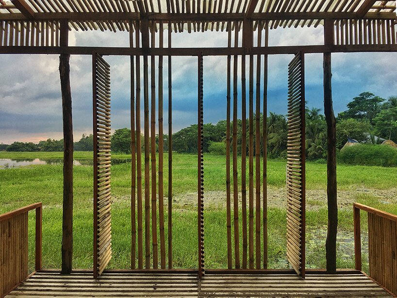 孟加拉国的这个餐厅亭由木头 + 竹子制成,适应季风季节 孟加拉国的这个餐厅亭由木头 + 竹子制成,适应季风季节