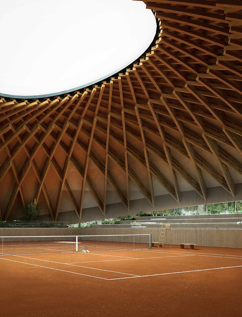 维克多·奥尔蒂斯设计的圆顶木质屋顶将包围巴西最大的网球场 维克多·奥尔蒂斯设计的圆顶木质屋顶将包围巴西最大的网球场