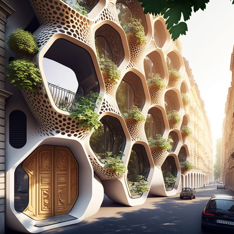 文森特·卡利宝 (vincent callebaut) 利用人工智能将“豪斯曼式”巴黎建筑重新构想为绿色、透气的建筑