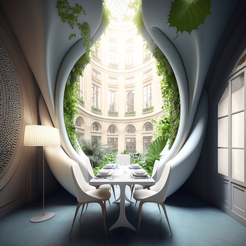 文森特·卡利宝 (vincent callebaut) 利用人工智能将“豪斯曼式”巴黎建筑重新构想为绿色、透气的建筑