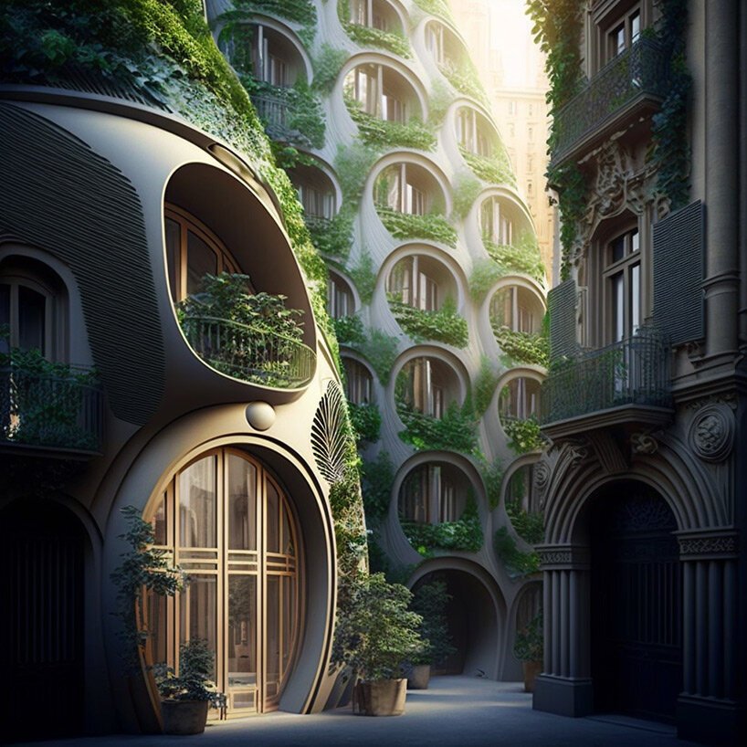 文森特·卡利宝 (vincent callebaut) 利用人工智能将“豪斯曼式”巴黎建筑重新构想为绿色、透气的建筑