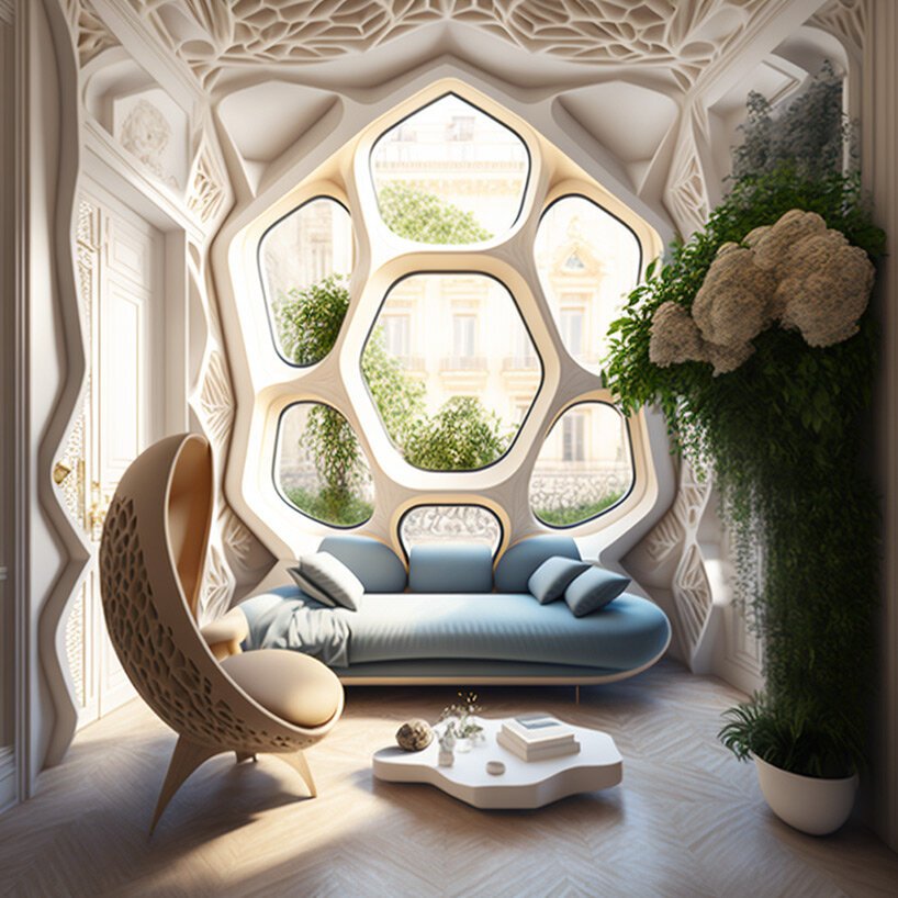 文森特·卡利宝 (vincent callebaut) 利用人工智能将“豪斯曼式”巴黎建筑重新构想为绿色、透气的建筑