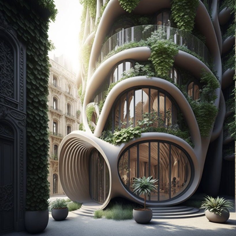 文森特·卡利宝 (vincent callebaut) 利用人工智能将“豪斯曼式”巴黎建筑重新构想为绿色、透气的建筑