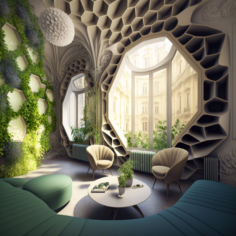 文森特·卡利宝 (vincent callebaut) 利用人工智能将“豪斯曼式”巴黎建筑重新构想为绿色、透气的建筑