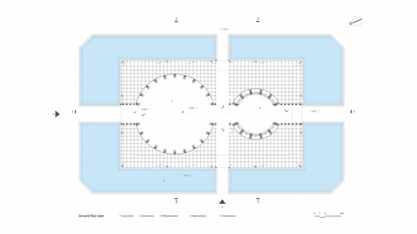 观看 VTN 错综复杂的竹制迎宾中心以其雕塑般的拱顶过滤阳光