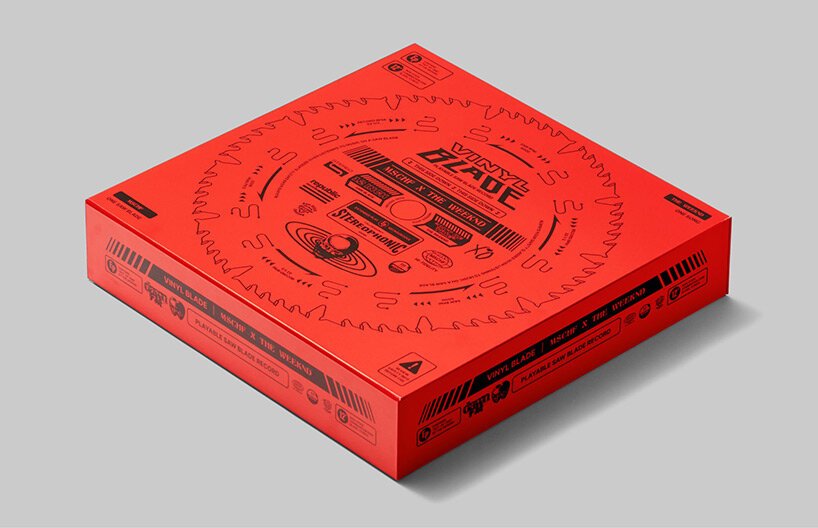 the Weeknd 与 MSCHF 合作制作了压在实际锯片上的限量乙烯基