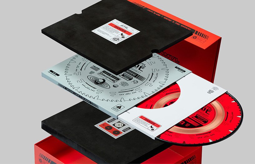 the Weeknd 与 MSCHF 合作制作了压在实际锯片上的限量乙烯基