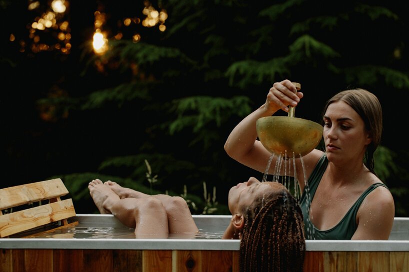 this wood-burning hot tub by goodland celebrates the experience of nature