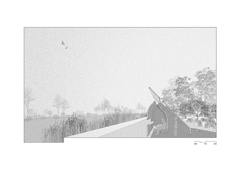 LIN 建筑事务所的木亭是一个可以坐下、冥想和凝视的地方