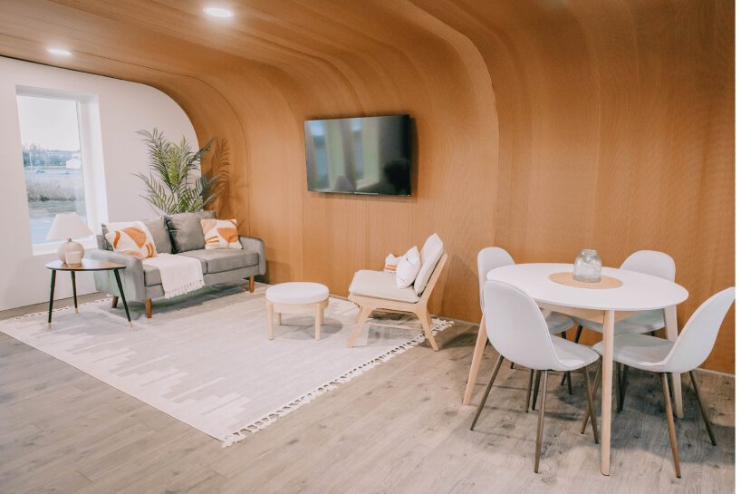 缅因州世界上第一个 100% 生物基 3D 打印房屋是用锯末和玉米建造的