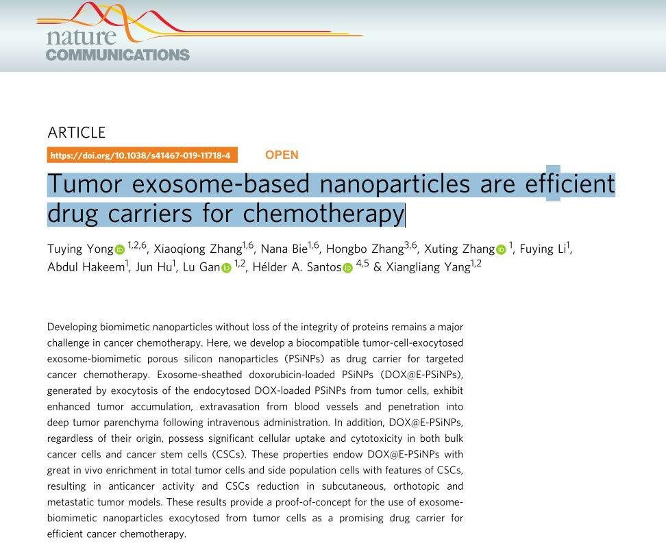 [国自然思路] 从 Nature 子刊窥视外泌体的研究方向
