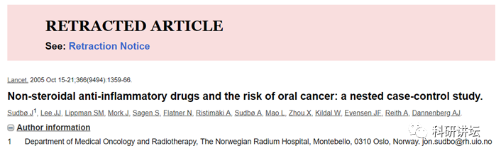 Andrew J Dannenberg 研究团队又有 9 篇 SCI 论文被撤稿