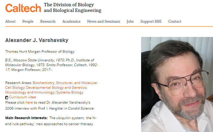 憾失诺奖的泛素研究大师 Alexander Varshavsky 的科研传奇