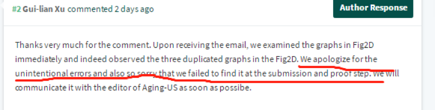 Aging 已被篇学术打假人 ” 重点关注 ” 多篇中国学者论文被指存在问题