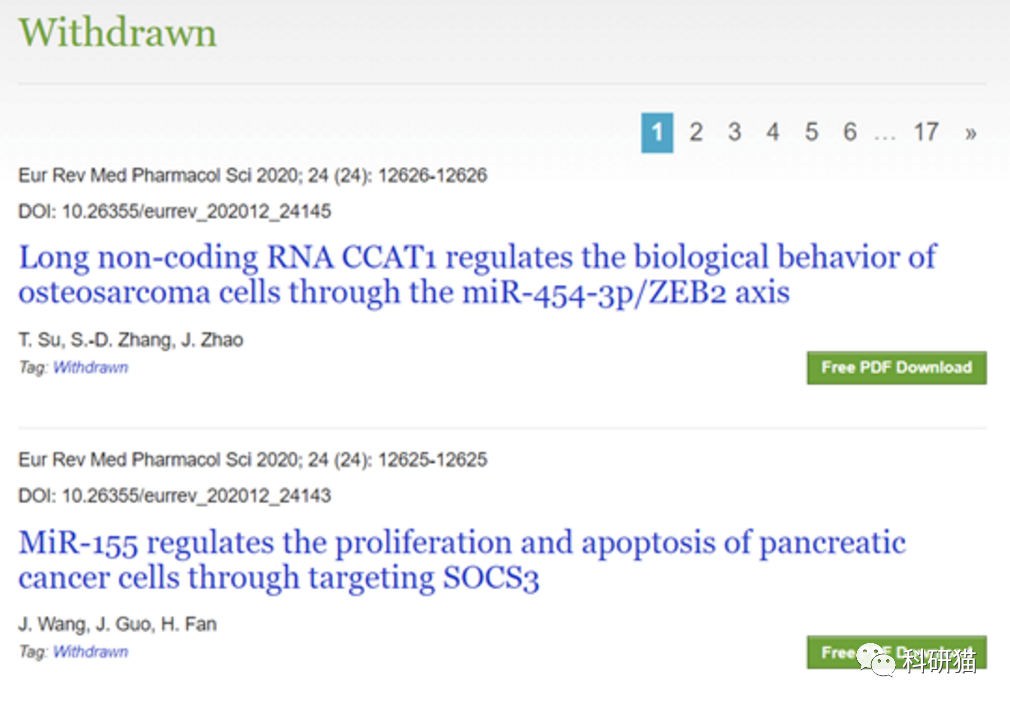 European Review for Medical and Pharmacological Sciences 批量撤稿 199 篇中国学者论文