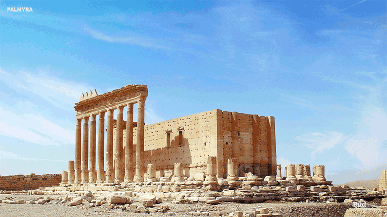 animated GIFs restore UNESCO cultural sites to their original glory