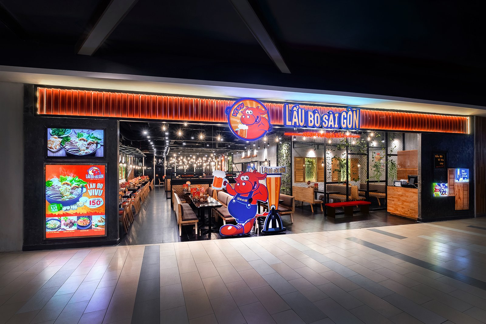 “LẨU BÒ SÀI GÒN”– SAIGON 牛肉火锅餐厅,由 Kingsmen Vietnam Co. Ltd 设计,胡志明市 – 越南 “LẨU BÒ SÀI GÒN”– SAIGON 牛肉火锅餐厅,由 Kingsmen Vietnam Co. Ltd 设计,胡志明市 – 越南