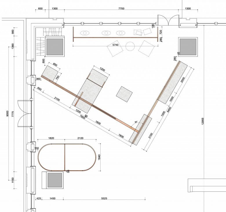 材质对比 x 极简精神 – Vivamens 展厅 by SHARK&SHARK