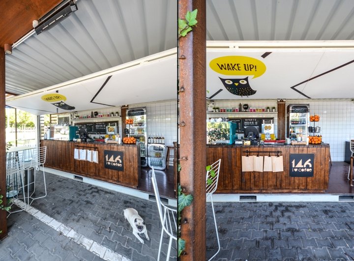 146 我爱咖啡，黄色办公室建筑