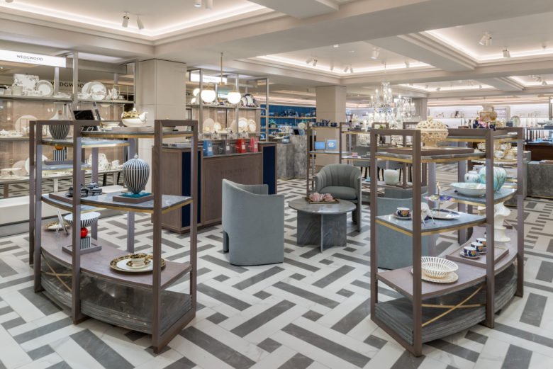 Studio Found 在 Harrods 新室内设计部门打造韦奇伍德 (Wedgwood)、沃特福德 (Waterford) 和皇家哥本哈根 (Royal Copenhagen) 豪华特许经营店