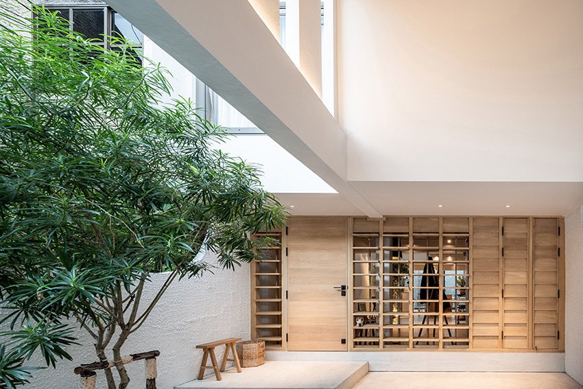 anonym studio 结合了线性和弯曲的几何形状，在曼谷创造了宁静的住宅