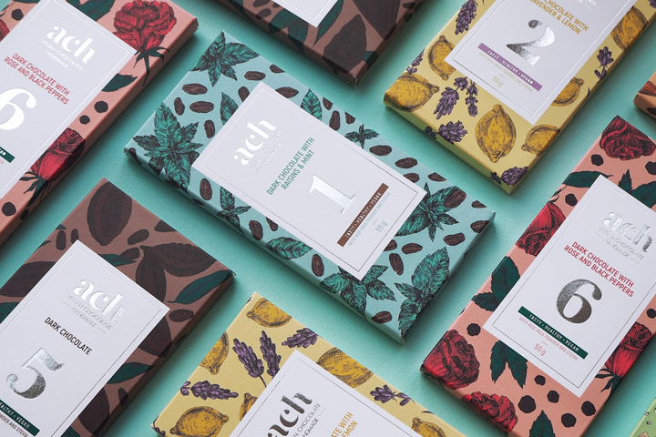 ACH 纯素巧克力包装，​​作者：Gintarė Marcinkevičienė
