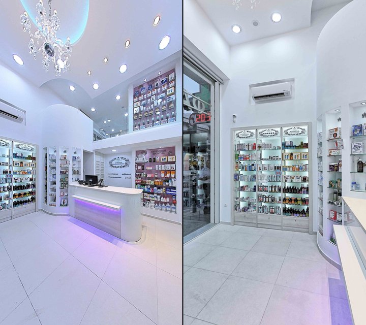 Aggelidaki Nikoleta 药房，由 Lefteris Tsikandilakis 设计，伊拉克利翁 – 希腊