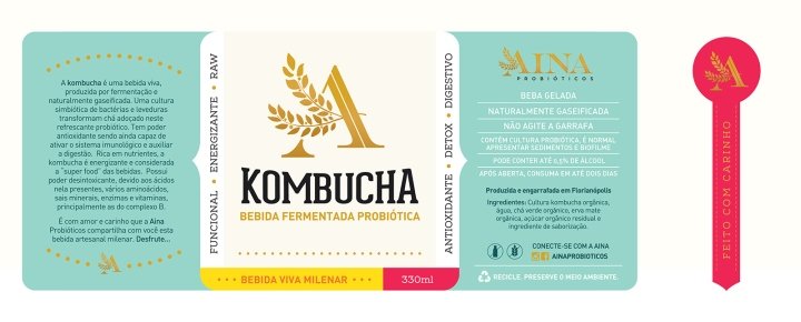 艾娜康普茶 (Aina Kombucha) 包装,由 Luiz Pegoraro 设计 艾娜康普茶 (Aina Kombucha) 包装,由 Luiz Pegoraro 设计