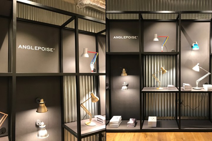 Anglepoise Clerkenwell 陈列室配有 Unibox 显示屏,英国伦敦 Anglepoise Clerkenwell 陈列室配有 Unibox 显示屏,英国伦敦