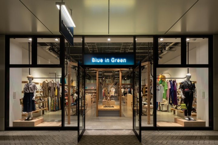 Blue in Green 商店，由 Space Co. Ltd 设计，广岛 – 日本
