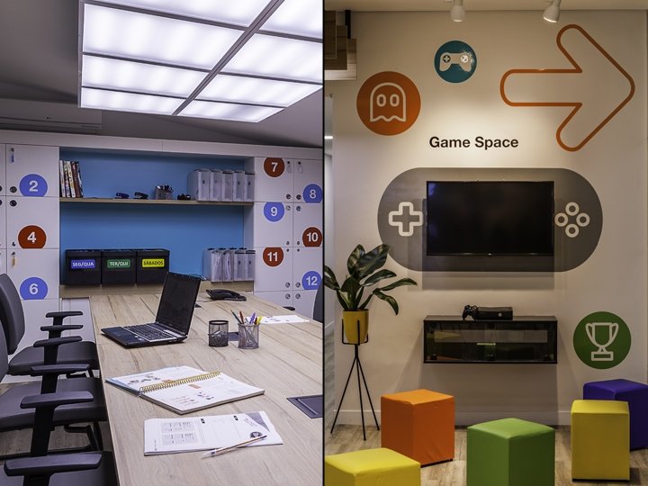 CNA 英语语言学校，由 FAL Design Estratégico 设计，巴西圣保罗