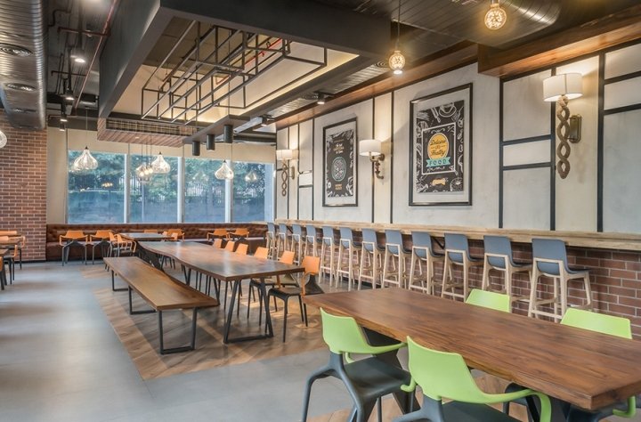 SAP 自助餐厅，由 Blue Leaves Design Group 设计，印度古尔冈