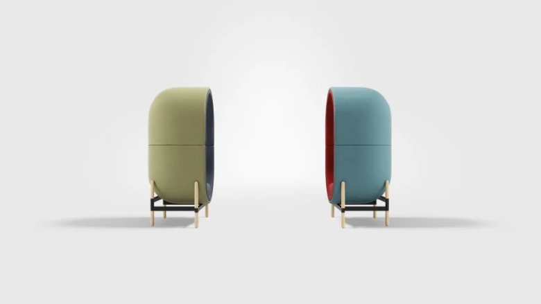 Kateryna Sokolova 为 Casala 设计的胶囊吸音椅 Kateryna Sokolova 为 Casala 设计的胶囊吸音椅